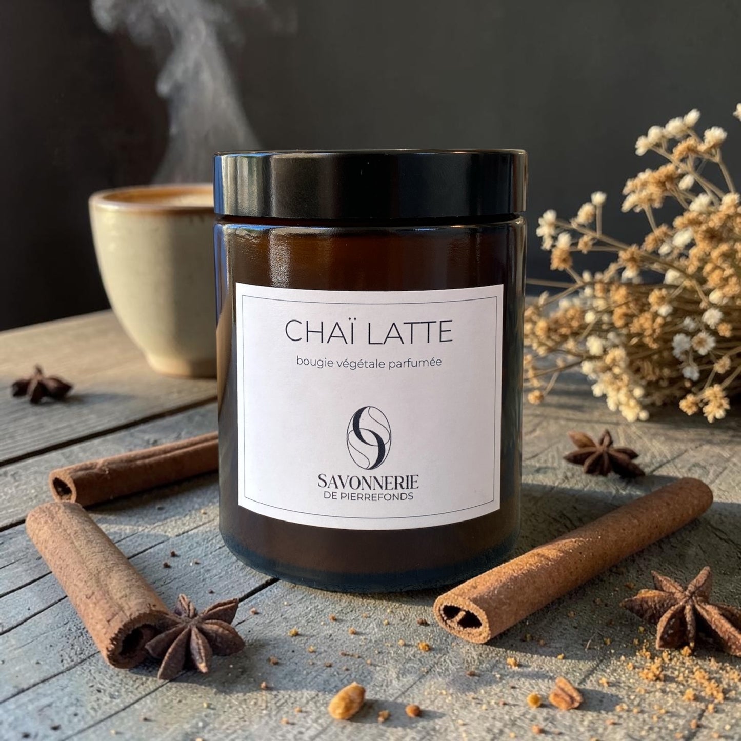 Bougie végétale parfumée "Chaï Latte"