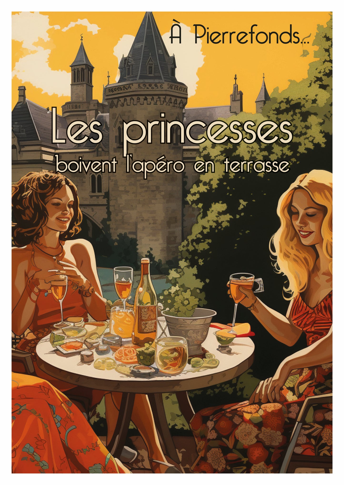 Carte postale "L'apéro des princesses 50's"