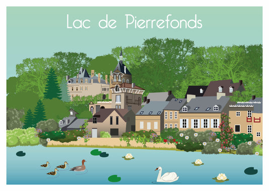 Carte postale le Lac de Pierrefonds