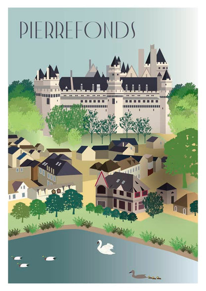 Pierrefonds castle postcard