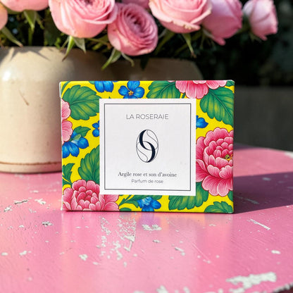 Savon Surgras "La Roseraie" Argile rose et Son d'avoine
