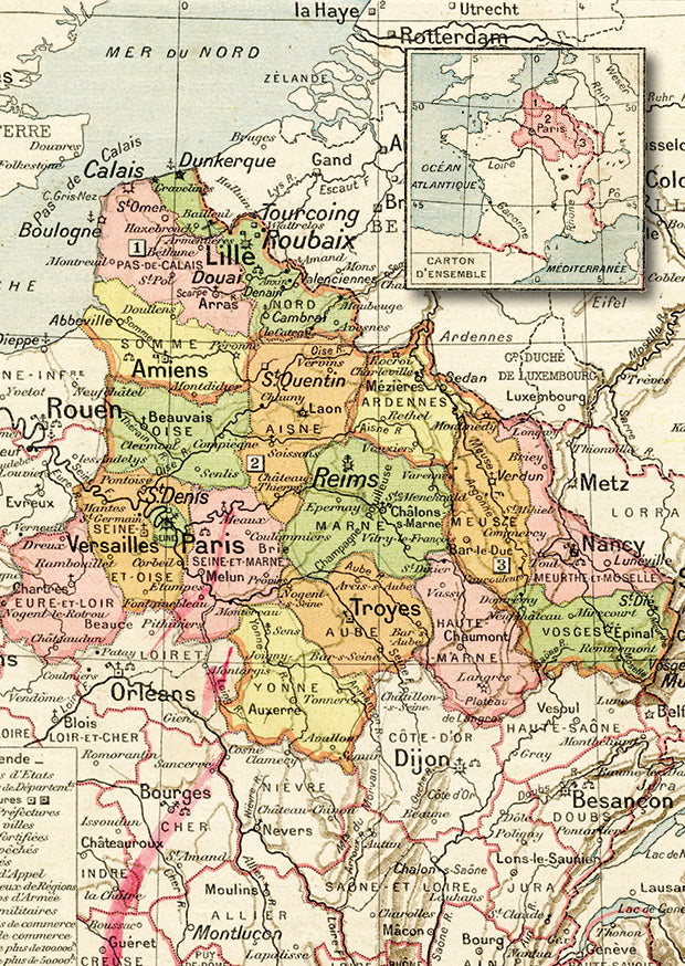 Postcard "Old map of Hauts-de-France"
