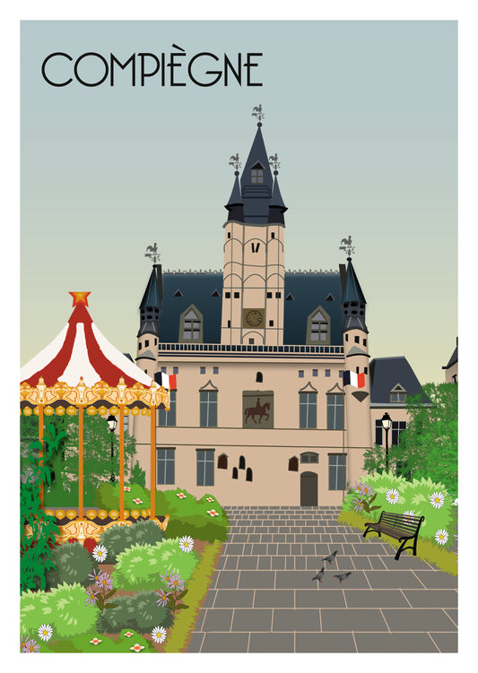 Postcard "Compiègne Town Hall"