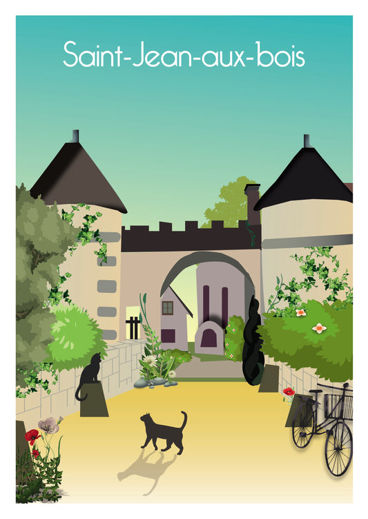 Carte postale "Portes de l'Abbaye - Saint-Jean-aux-Bois"