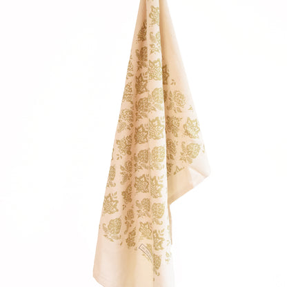 "Jardin d'antan" beige tea towel